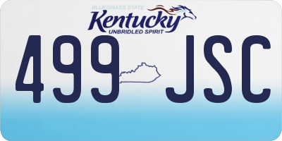 KY license plate 499JSC