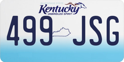 KY license plate 499JSG