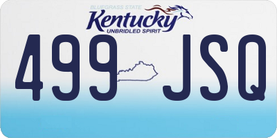 KY license plate 499JSQ