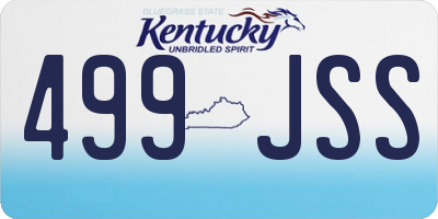 KY license plate 499JSS