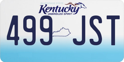 KY license plate 499JST