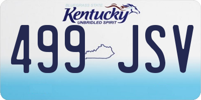 KY license plate 499JSV