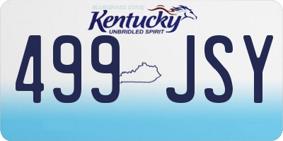 KY license plate 499JSY