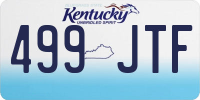 KY license plate 499JTF