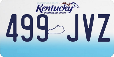 KY license plate 499JVZ