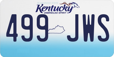 KY license plate 499JWS