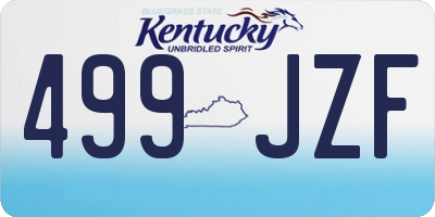 KY license plate 499JZF