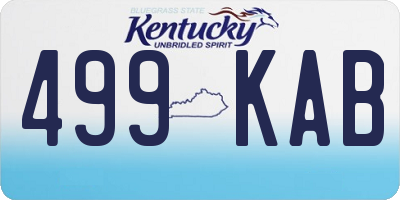 KY license plate 499KAB