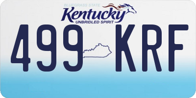 KY license plate 499KRF