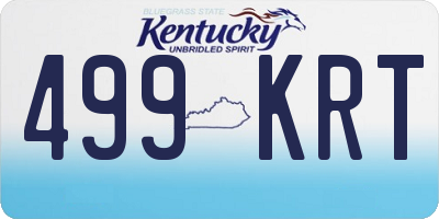 KY license plate 499KRT