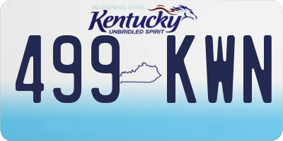 KY license plate 499KWN