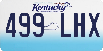 KY license plate 499LHX
