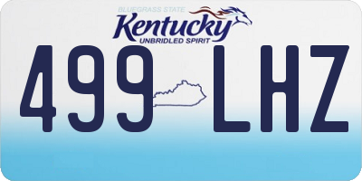 KY license plate 499LHZ
