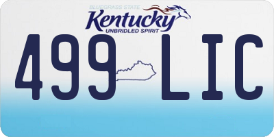 KY license plate 499LIC