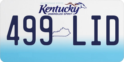 KY license plate 499LID