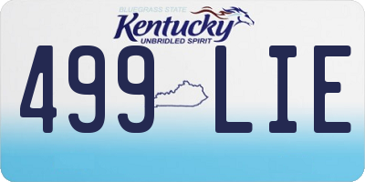 KY license plate 499LIE