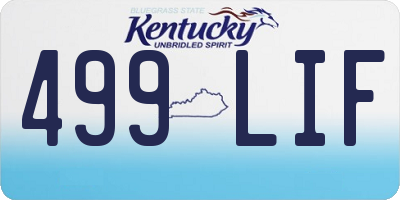 KY license plate 499LIF