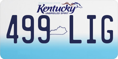 KY license plate 499LIG