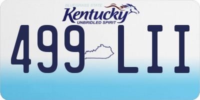 KY license plate 499LII