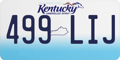 KY license plate 499LIJ