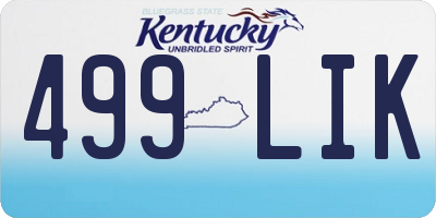 KY license plate 499LIK