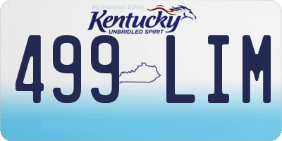 KY license plate 499LIM