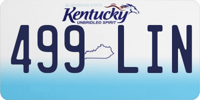 KY license plate 499LIN