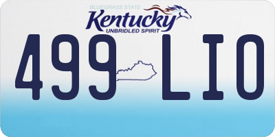 KY license plate 499LIO