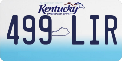 KY license plate 499LIR