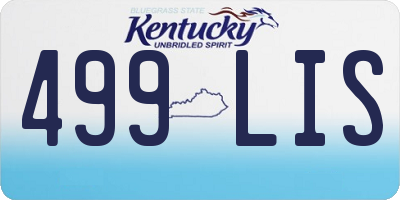 KY license plate 499LIS