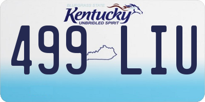 KY license plate 499LIU
