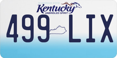KY license plate 499LIX