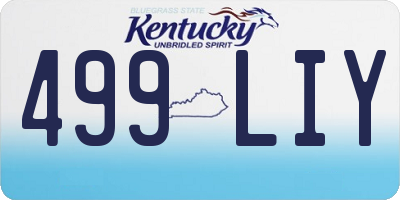 KY license plate 499LIY