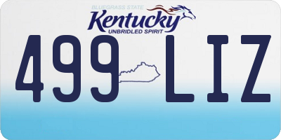 KY license plate 499LIZ