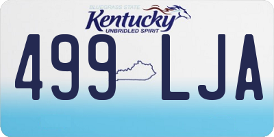 KY license plate 499LJA