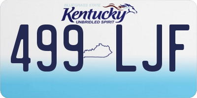 KY license plate 499LJF
