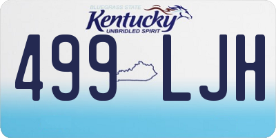 KY license plate 499LJH