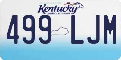 KY license plate 499LJM