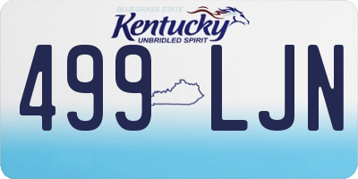 KY license plate 499LJN
