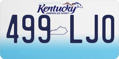 KY license plate 499LJO