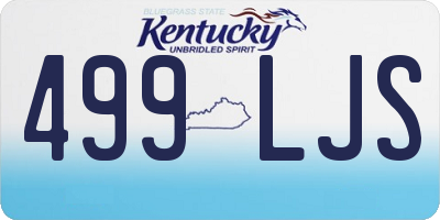 KY license plate 499LJS