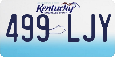 KY license plate 499LJY