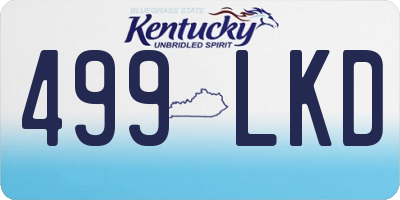 KY license plate 499LKD
