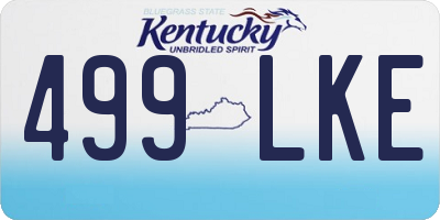 KY license plate 499LKE