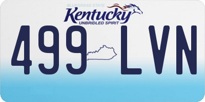 KY license plate 499LVN