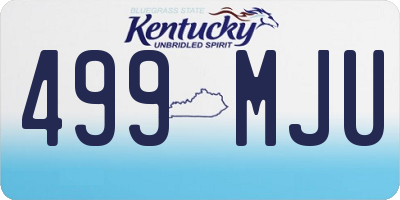 KY license plate 499MJU