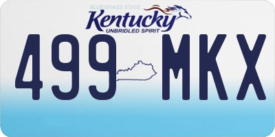 KY license plate 499MKX