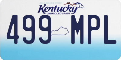 KY license plate 499MPL