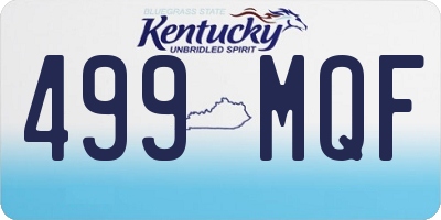 KY license plate 499MQF
