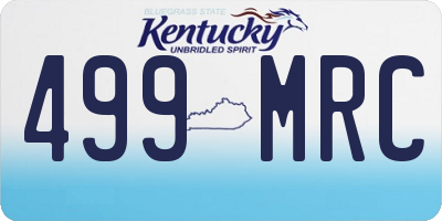 KY license plate 499MRC